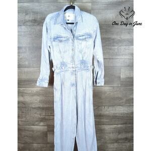 7 For All Mankind Long Sleeve Denim Jumpsuit Size XS
